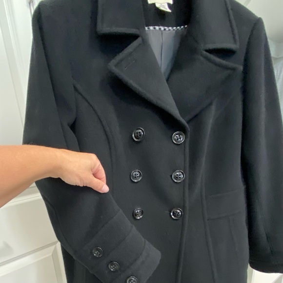 Women’s St. John's Bay Black Double-Breasted Pea Coat 1X - Picture 3 of 9